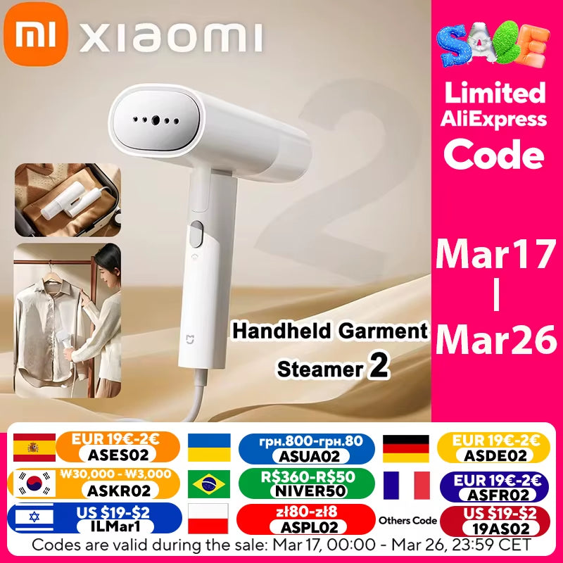 Original MIJIA Handheld Garment Steamer Iron Steam Cleaner for Cloth Home Electric Hanging Mite Removal Steamer Garment 2