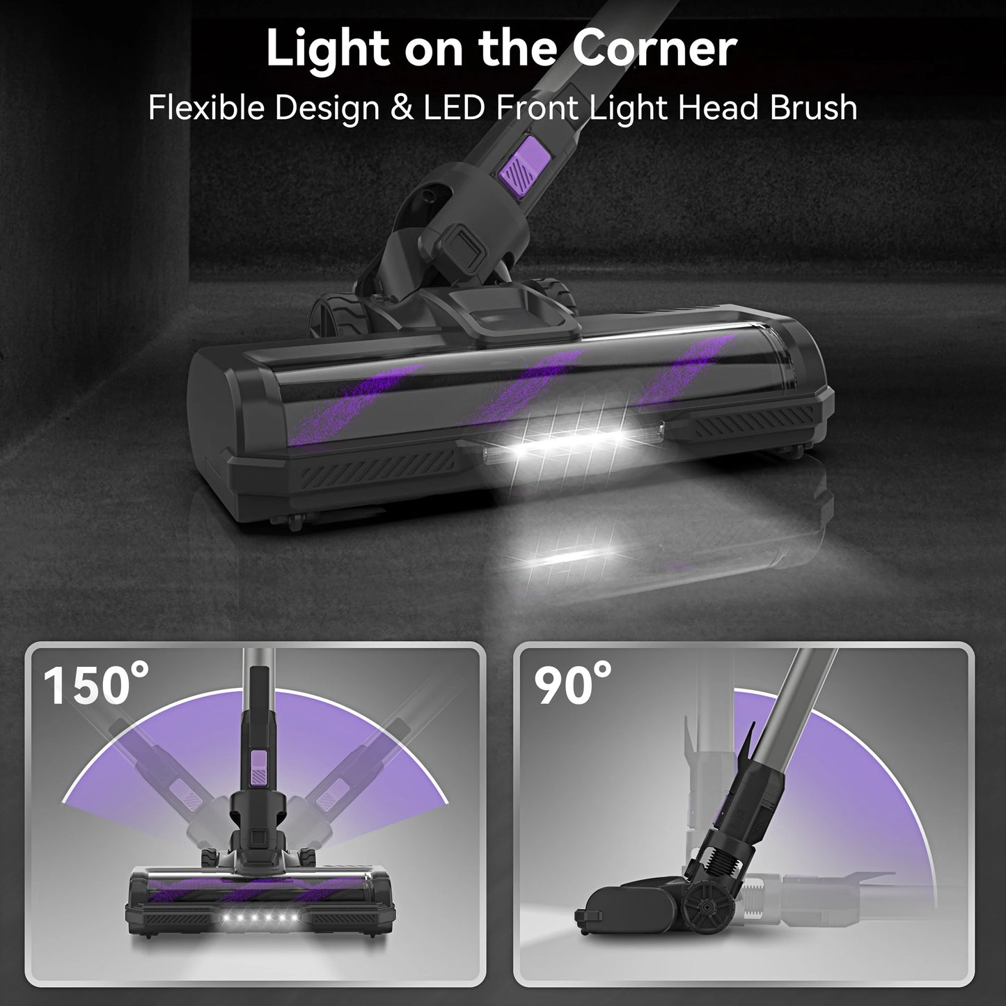 S10 Cordless Vacuum Cleaner, 6-In-1 Stick Vacuum with 30Kpa 350W Suction, Max 50 Min Runtime Rechargeable Vacuum Cleaner